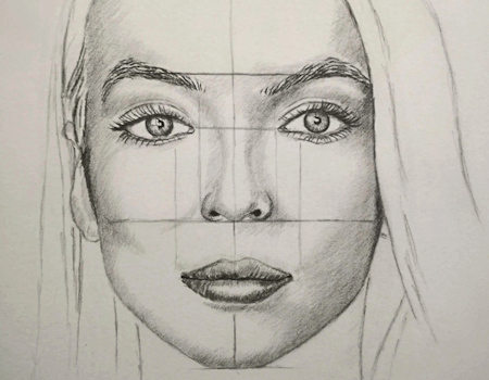 facial proportions - how to draw a face