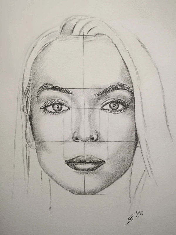 female face drawing proportions