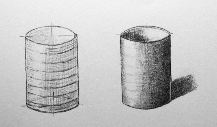 draw a cylinder / cup