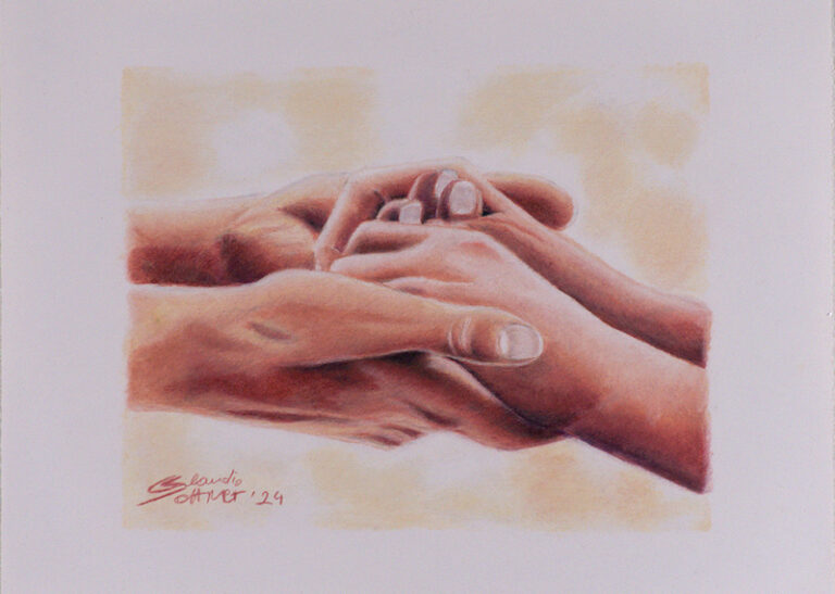 Hands Colored Pencil Drawing